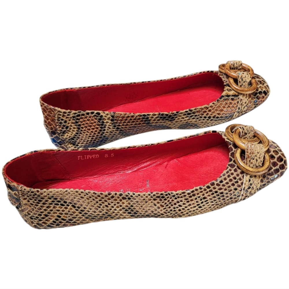 Jeffrey Campbell Flipped Brown Python Snakeskin F… - image 2